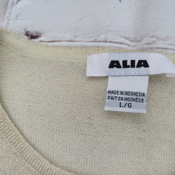 Gold Sparkly Alia Sweater With 3/4 Length Sleeves - Picture 7 of 7